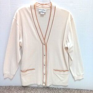 Eccobay V-Neck Cardigan with Front Pockets